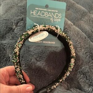 Headbands of Hope Green and Silver Headband